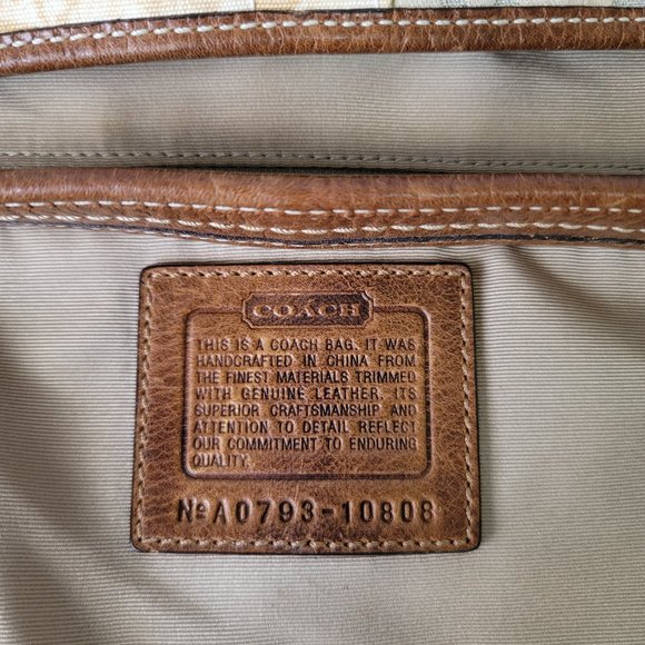 COACH 10808 Ergo Patchwork Leather Canvas Suede Hobo in Earth Tone Brown Color - Picture 9 of 12